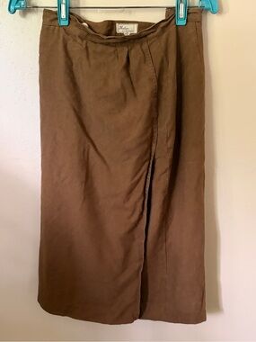 Native Brown Pencil Skirt with Front Slit